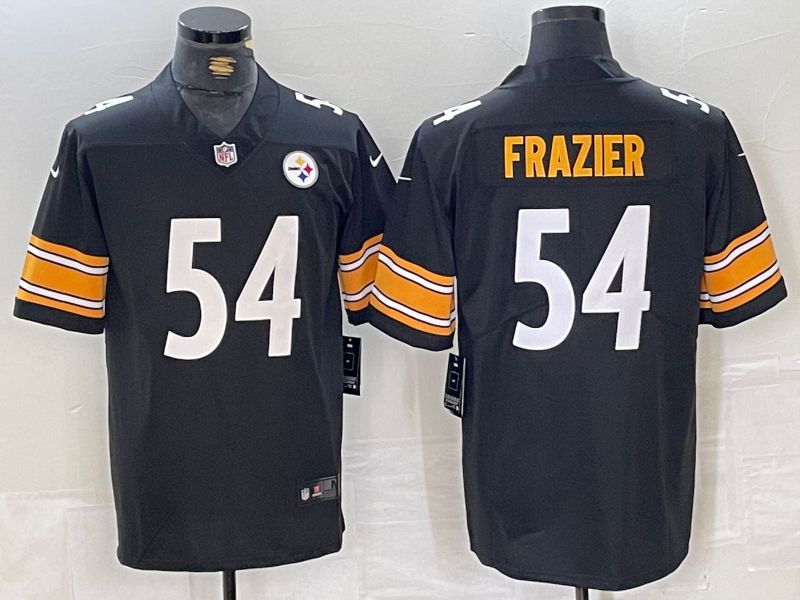 Men Pittsburgh Steelers #54 Frazier Black Second generation 2024 Nike Limited NFL Jersey style 1->minnesota vikings->NFL Jersey